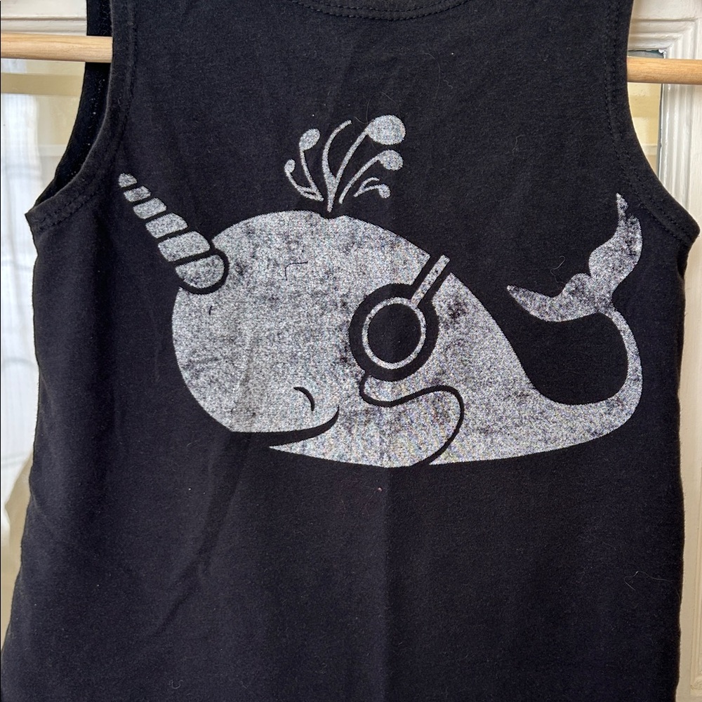 Black Narwhal Kids Tank Top - Picture 2 of 6